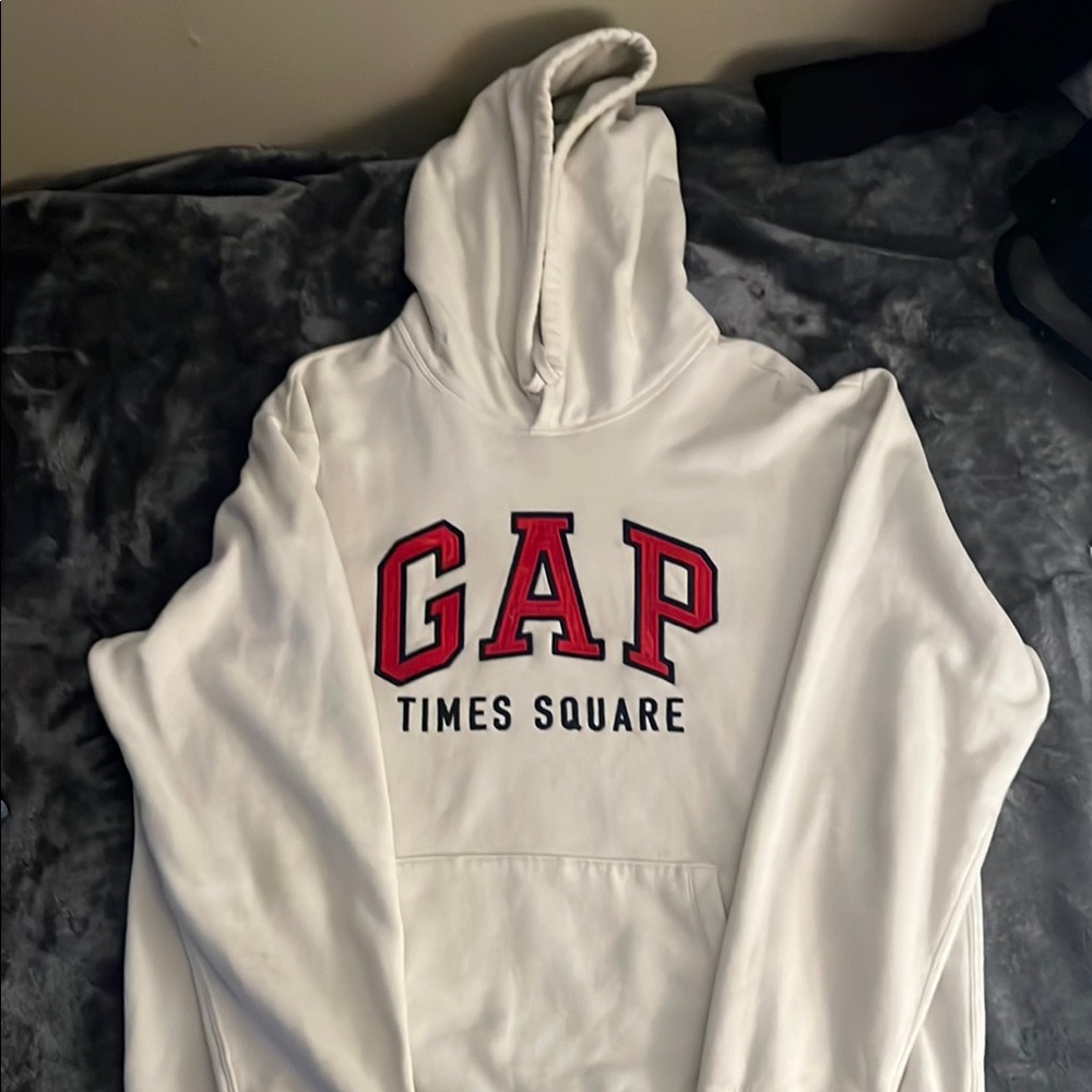 GAP White Hoodie with Red Lettering